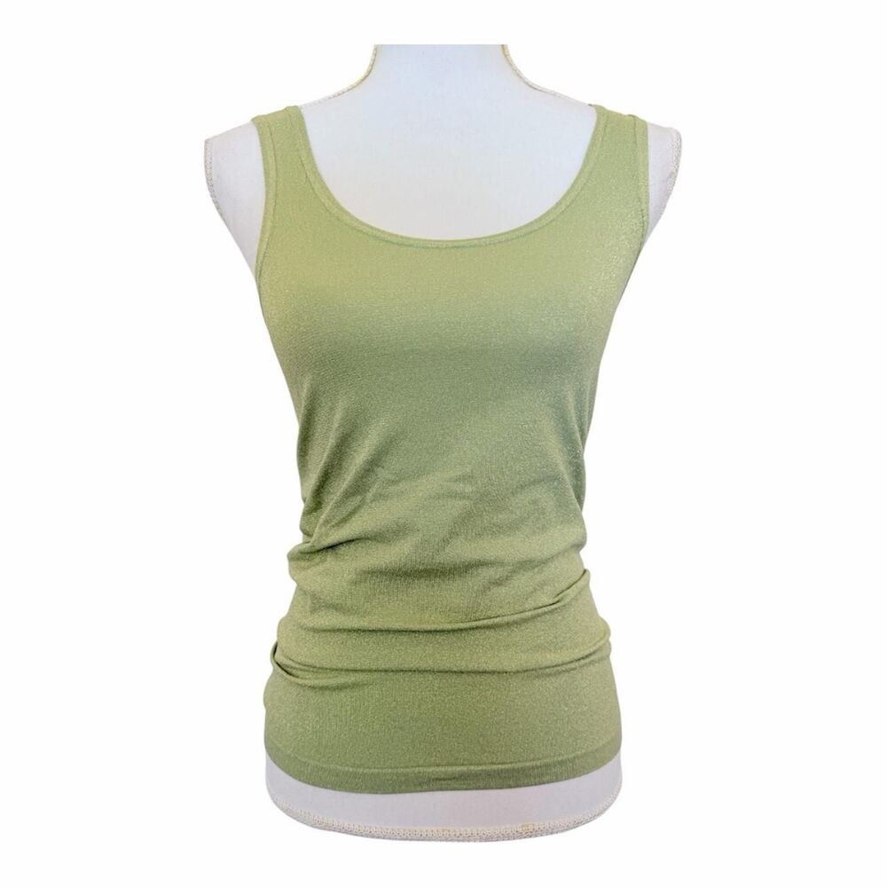 Vintage Bebe San Francisco Green Glitter Tank Top